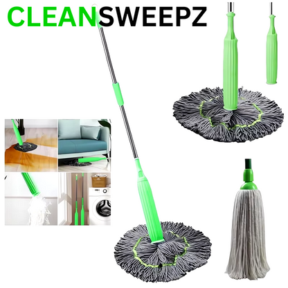 CleanSweepz Duo Microfibre Mop (360° Rotating Head)