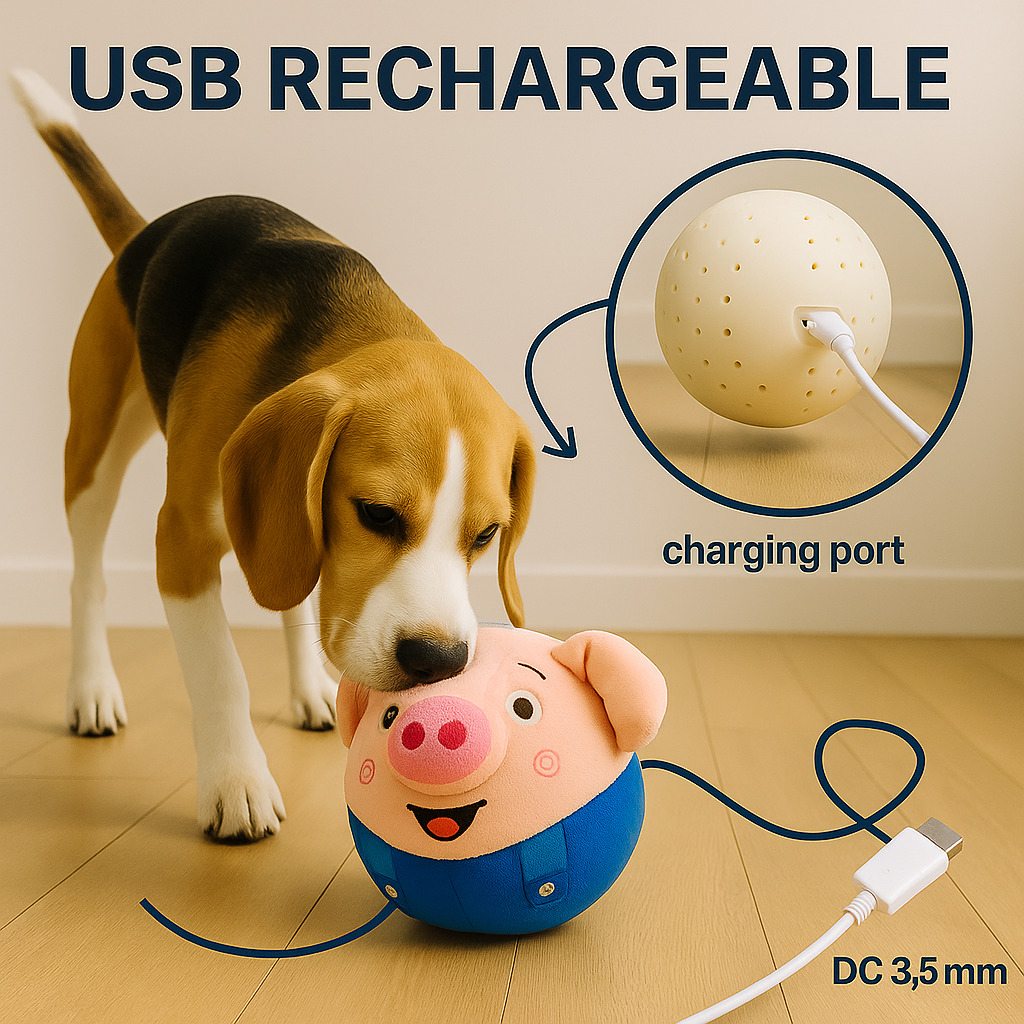 BouncyPig™ Smart Interactive Jumping Dog Toy (Rechargeable)