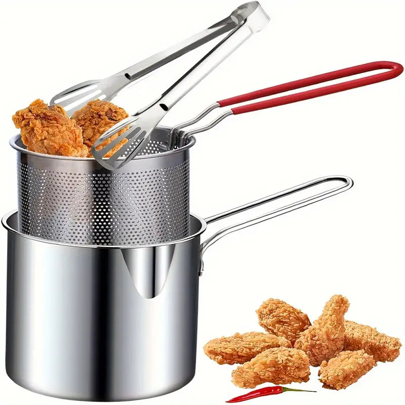 Stainless Steel Detachable Fryer Pan with FREE Electric Deep Fryer For Home & Kitchen